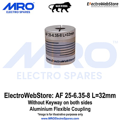 AF-25-6.35-8 L: 32mm W/o Keyway on both sides AF-25-6.35-8 L: 32mm W/o Keyway on both sides